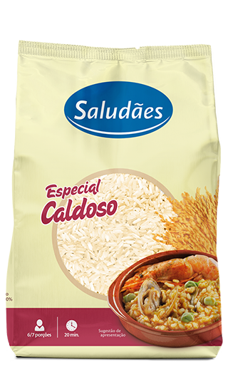 embalagem de arroz caldoso saludães